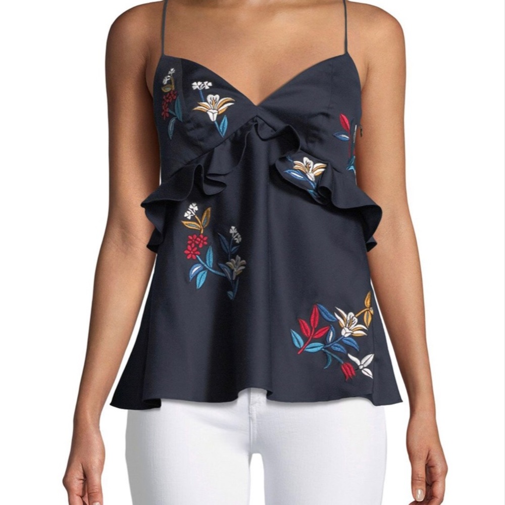NWT Sachin & Babi embroidered floral top size 2